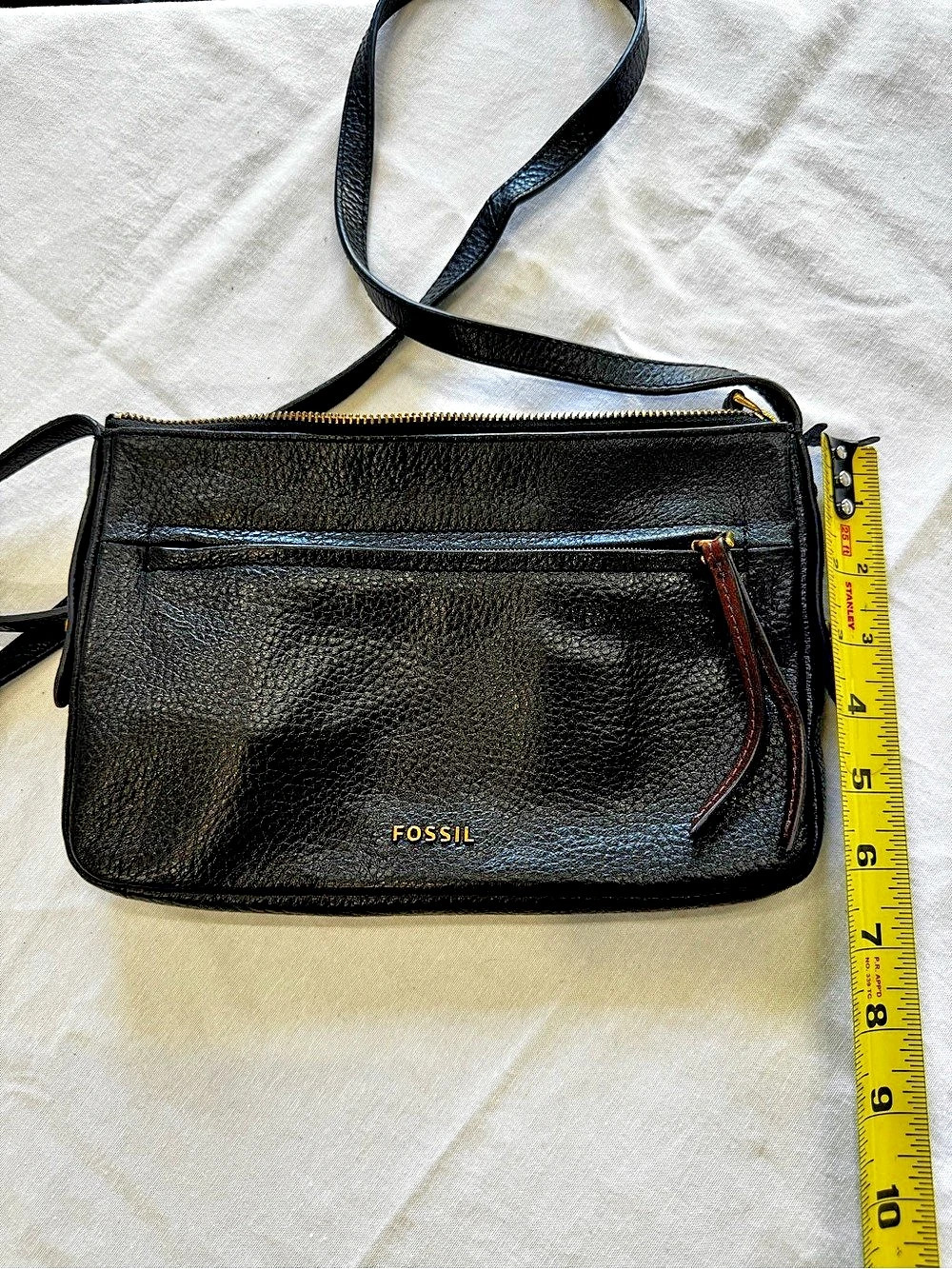 Fossil Gemma black pebbles leather Crossbody purse - Picture 3 of 12